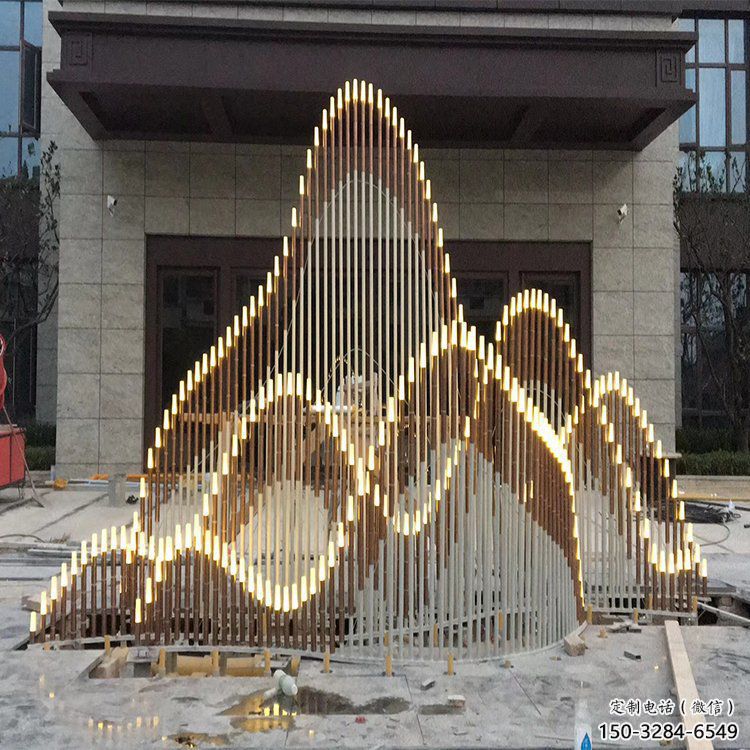 校園假山雕塑，拉絲景觀雕塑，公園主題