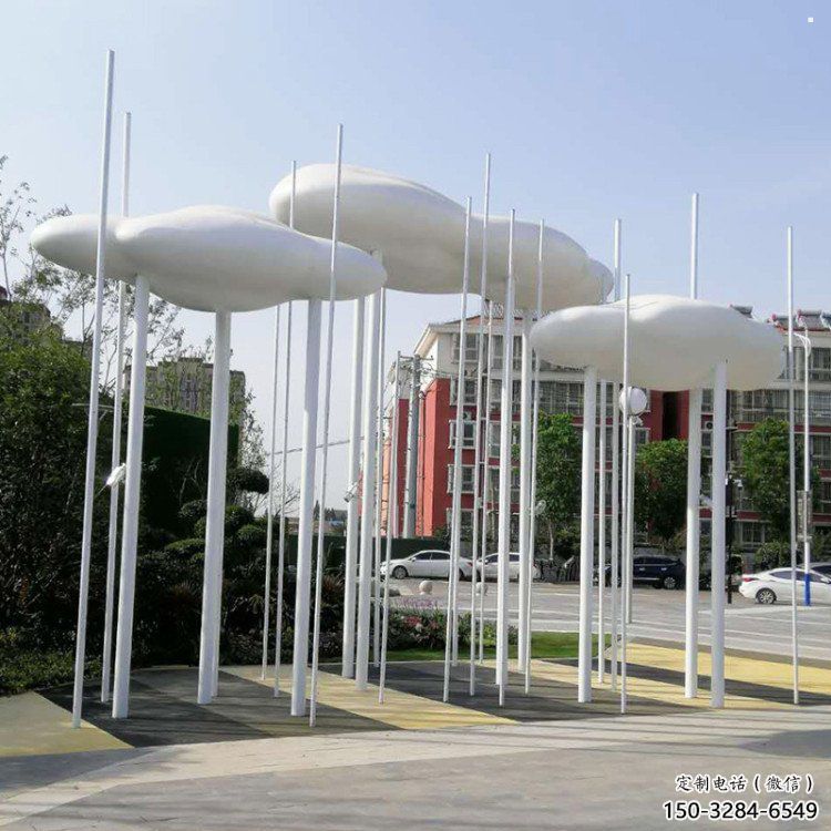 祥云雕塑承接，景區案例，公園不銹鋼祥云雕塑定制