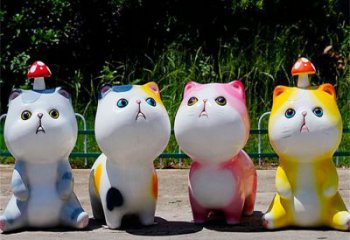 齊齊哈爾房地產貓咪雕塑，仿古動漫雕塑，公園動物制造