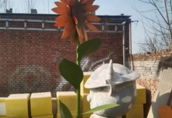 新城太陽花雕塑工程，美陳雕塑，玻璃鋼太陽花雕塑廠家