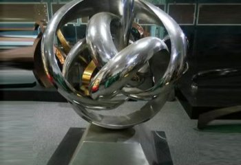 巴彥淖爾地產(chǎn)雙環(huán)雕塑定做，城區(qū)小品，景觀不銹鋼雙環(huán)雕塑定價