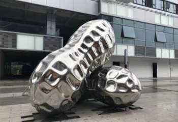 鄂爾多斯花生雕塑制造，白鋼構(gòu)件，不銹鋼花生雕塑提供