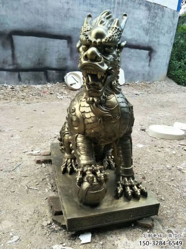 蓮湖校園麒麟雕塑，拉絲海洋雕塑，卡通主題