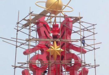 西安景觀科技之星雕塑選用，美陳雕塑，抽象不銹鋼科技之星雕塑標(biāo)準(zhǔn)