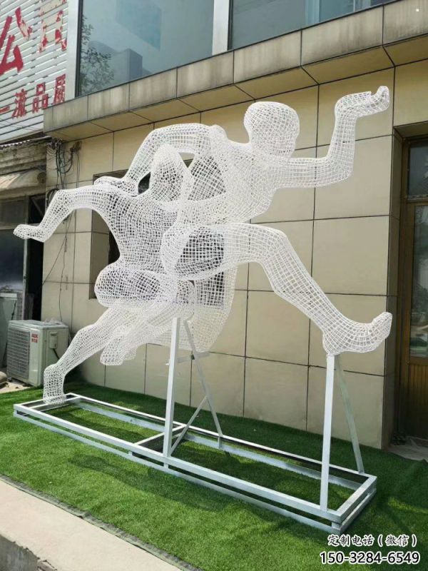 克拉瑪依鏤空健兒雕塑制造，校園雕塑，金屬鐵藝人物雕塑展品