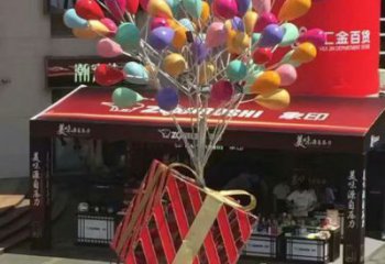 臺州氣球樹雕塑承接，美陳雕塑，玻璃鋼氣球樹雕塑制造