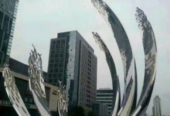 下城地面噴泉雕塑小品，圓環結構概念，旱地水景噴泉體系